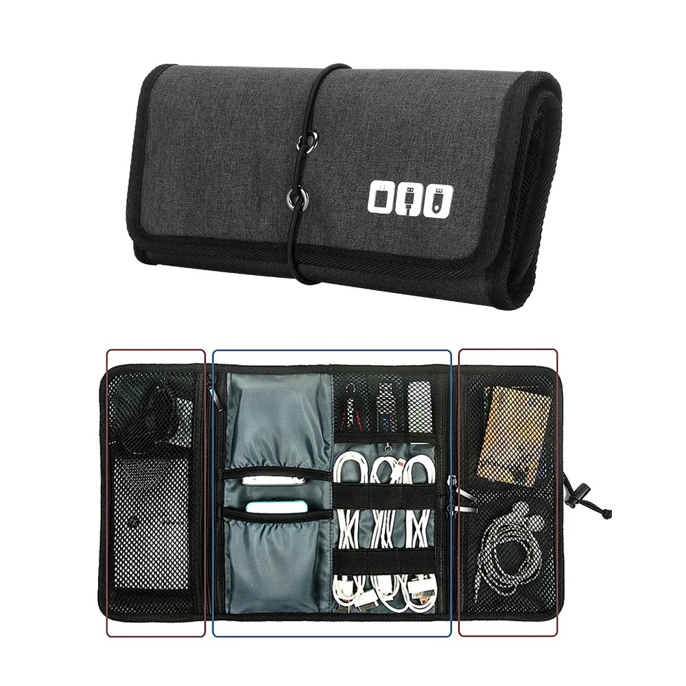 Tech Accessories Travel Organizer Pouch - Custodia per cavo per organizer elettronico,