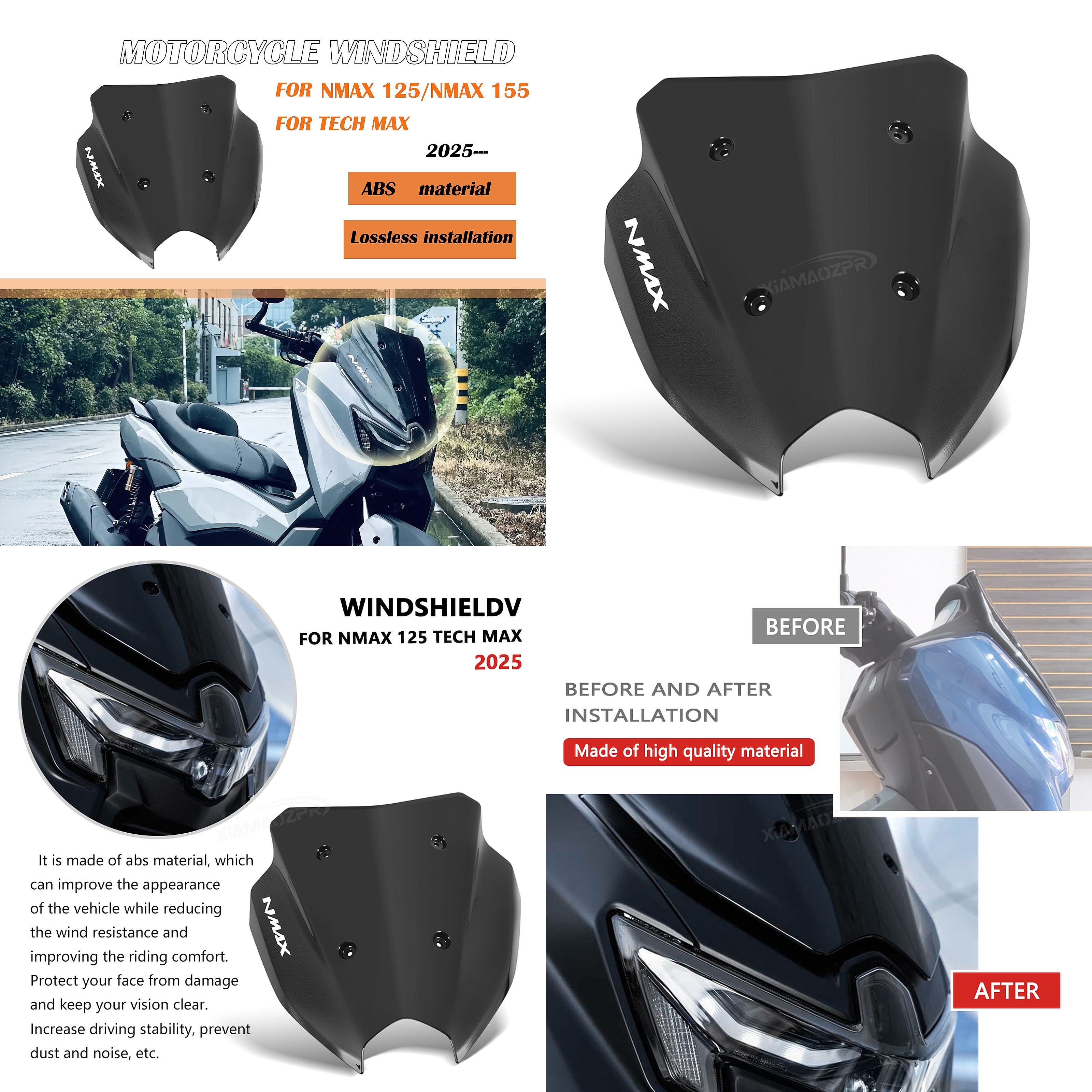 Tech Protect Accessories - Accessori Parabrezza Moto, Copertura Protettiva, Deflettore,