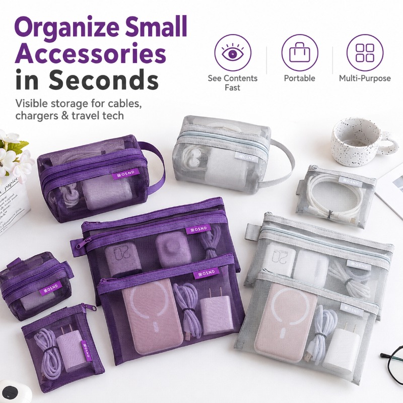 Set di 6 Borse Portatili in Re - Tech Accessories Travel Organizer Pouch recensione e prezzo
