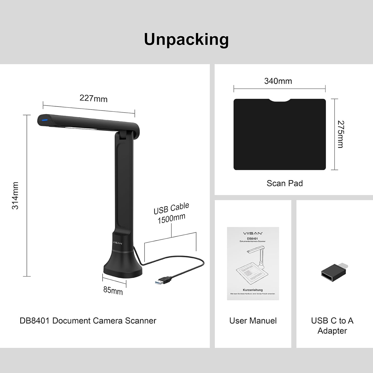 VIISAN DB8401 Fotocamera per D - Document Scanner Portable recensione e prezzo